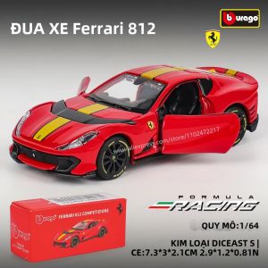 Bburago Ferrari 812 Competizione Diecast Xe Ô Tô Mô Hình Kim Loại Độ Chính Xác Cao Đồ Chơi Dành Cho Trẻ Em Bộ Sưu Tập Quà Giáng Tặng Bé Trai Tỉ Lệ 1:64