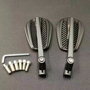 คู่ 2025 ใหม่กระจกมองหลังรถจักรยานยนต์ True คาร์บอนไฟเบอร์กระจกดัดแปลงด้านหลังกระจกรถมอเตอร์ไซด์ Accessorie Universal