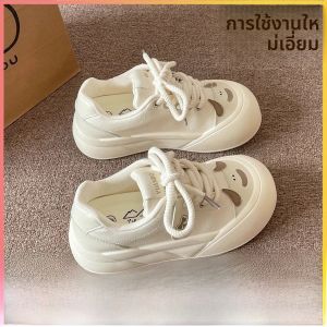 รองเท้าผ้าใบทรงกล่องพื้นหนาสำหรับสุนัขในช่วงฤดูร้อนปี 2025 รองเท้าผ้าใบลำลองแบบไม่ซ้ำใคร รองเท้าผ้าใบสีขาว สไตล์หวาน