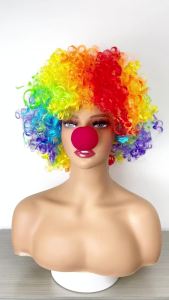 Performance Wavy Curly Clown Wig Cosplay Hair for Dance Christmas Adult Birthday Party Disco Decoration Hat Kids Gift Supplies