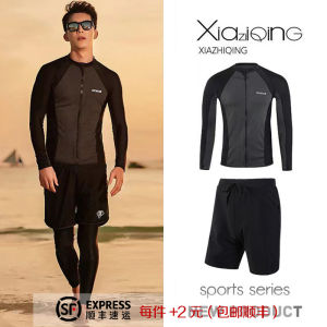 Mens Wetsuit Long Sleeve Swimming Suit Beach Sun Protection Surfing Clothes Quick Dry Jellyfish Suit Set Full Body Diving Suit