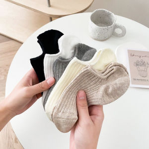 Chang ถุงเท้าข้อสั้น แนววินเทจแฟชั่น วัสดุผ้าฝ้ายแท้ ระบายอากาศดี สไตล์ยิ่งปูน Women socks