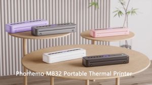 Phomemo M832 Inkless Portable A4 PrinterUpgrade 300DPI Printing ResolutionCompatible With Phone And PCWireless Bluetooth Thermal Mini Printer for Travel/Business/School/Home