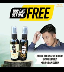 Reys Hair Spray 60ml.Minyak Rambut pria Perawatan Rambut Lepek dan kering.PAKET HEMAT 2BOTOL REYS HAIR SPRAY