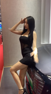 มินิเดรสสีดำ คล้องคอ เปิดหลัง รอบอกยางยืด เอวแต่งผ้าตาข่ายซีทรู เซ็กซี่ กระโปรงทรงเข้ารูป ผ้าโพลิเอสเตอร์ Dress ชุดไปผับ #615