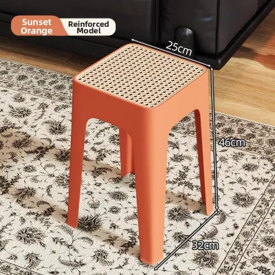 LIWAN | Durable Sturdy Stackable Rattan Imitation Plastic Stool