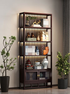 Antique Shelf Tea Set Shelf Tea Display Stand Modern Simple Storage Holder Tea Room Purple Clay Pot Floor Display Rack