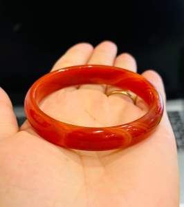 Vòng tay đá mã não đỏ bản hẹ chột 10li nhỏ xinh dưỡng Tâm nuôi dưỡng năng lượng tích cực hạnh phúc