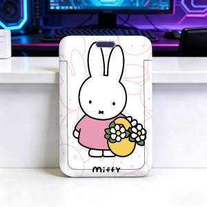 Miffy | M-Miffy Kawaii Comfortable Neck Strap Lanyard with Transparent ID Card Holder Durable Card Cover for Employee Office Badge.