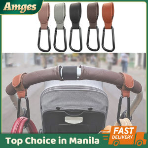 Baby Bag Stroller Hook Wheelchair Pram Carriage Bag Hanger Accessories Stroller Hooks Pram Car Seats Chairs Wheelchair Clips PU Leather 360° Rotatable Cart Organizer Shopping Bag Clip