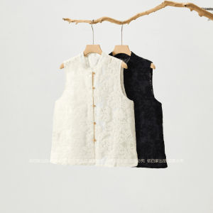 Summer Lightweight Embroidered Stand Collar Retro Artistic Versatile Womens New Chinese Style National Trend Vest Top