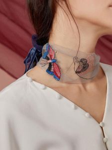 Khăn Choàng Cổ Ren Chống Nắng Mùa Hè Cho Nữ Phụ Kiện Trang Sức Che Khuyết Điểm Khăn Choàng Cổ Mỏng Chống Nắng Cho Nữ