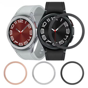 Metal Bezel for Samsung Galaxy Watch7 6 5 4 Classic 43/47/42/46/40/44mm Watch3 41/45mm Fashion rhombus patterned protective ring