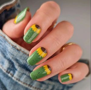 Kuku Palsu Nail Art Sun Flower