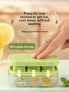 AMW | Silicone Ice Cube Molds for Home Refrigerator Press & Cover Ice Making Tool Food Grade Mini Ice Cubes