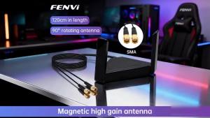 FENVI Antenna Cable Dual Band 2.4G/5GHz For PCI-E Desktop WiFi Adapter RP SMA External Rotating Magnet Antenna for AX210 Router