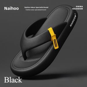 Mens Summer Outdoor Slip-On Slippers Anti-Slip Soft Bottom EVA Comfortable Thick Heel Bathing Couple Slippers Casual Style