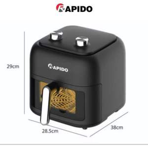 Nồi Chiên Không Dầu RAPIDO RAF 7.5M Dung Tích 7.5 Lít Nướng Gà Nguyên Con Công Suất 1700W Điều Khiển Cơ BH 12 Tháng