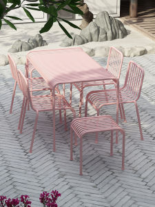 Outdoor Table And Chair Set Modern Simple Style Iron Art B&B Villa Courtyard Garden Balcony Cafe Outdoor Leisure Furniture Combination
