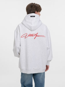 Endweep Store American Style Heavyweight Hoodie Couple Matching Embroidered Lettering Sweatshirt Cotton Polyester Blend Thickened