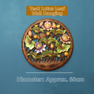 TAIMUJIA | Thai Style SPA Wall Decor Wooden Lotus Leaf Carving