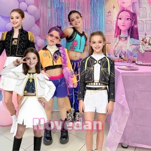 ชุดคอสเพลย์นักร้อง Disfraz Guerreras Rumi Zoey Mira Party Girl สำหรับเด็ก เสื้อแจ็คเก็ต KPDH KDPop Huntrix