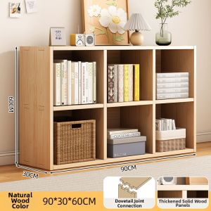 Free Combination Wooden Bookshelf Easy Assembly Floor Storage Cabinet