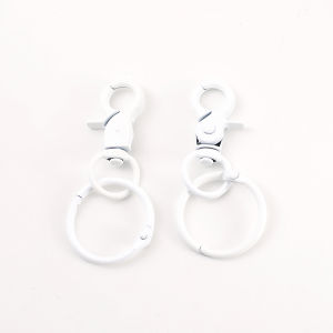 Thickened Colorful Baked Paint Metal Keychain with Card Ring Dog Clip Toy Backpack Doll Pendant Fashionable Jewelry Accessory