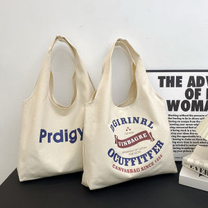 Large Capacity Canvas Bag Womens Single Shoulder Artistic Simple Versatile Student Fresh Japanese Style Canvas Bag