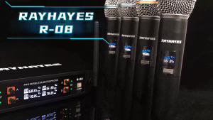 RAYHAYES 4 Channel Wireless Microphone System Dual Handheld UHF Professional Karaoke Microphone