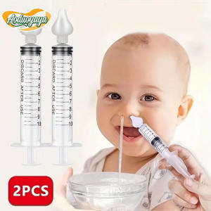 Aoduoyaya 2PCS/10ML Baby Nasal Aspirator Children Reusable Syringe Nasal Irrigator Kids Nose Washing Tool