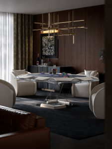 Luxury Italian Crystal Poker Table