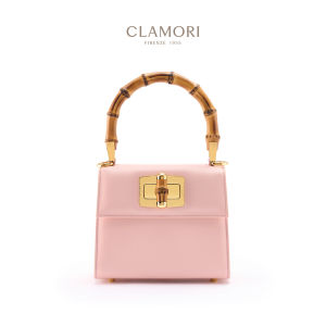 Crossbody Small Square Bag Matte Light Pink Genuine Leather