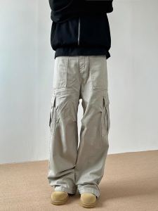 กางเกงขายาวทรงหลวมสไตล์อเมริกันย้อนยุคสีกรมท่า ทรงหลวม ทรงหลวม กางเกงขายาวทรงหลวมสำหรับผู้ชาย กางเกงขายาวทรงหลวม