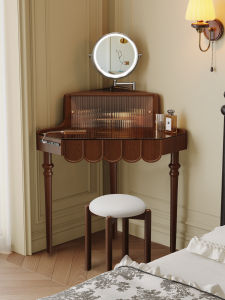 HESHIBOYA | Space-saving Wooden Corner Vanity Table Desk