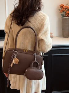 SG Gadget® Retro Handbag Boston Bags for Women Shoulder Crossbody Tote Bags With Baseball Pendant