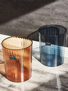 YYIEDERNG | Transparent Large Home Use Trash Can with Round Mouth Creative Luxury
