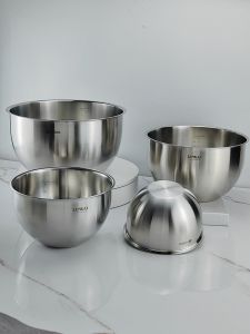 Bát Đựng Salad Bằng Thép Không Gỉ Dày LUNKAI Dụng Cụ Nhà Bếp Bát Đựng Trứng Và Bột Bát Tròn Chống Dính Cho Nướng