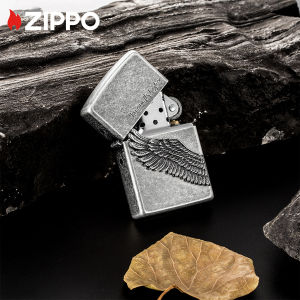Zippo Ancient Silver Flying Design Black Ice Windproof Pocket Lighter |Zippo ZBT-1-2b (Lighter Without Fuel Inside)