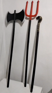 halloween costume props Devil fork / demon axe / karet for kids horror weapons costplay
