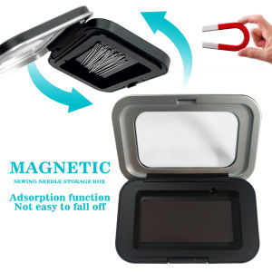 Magnetic Sewing Needles Holder Black Rectangle Sewing Needle Storage Case Buttons Pins Storage Box for Sewing Tool Accessories
