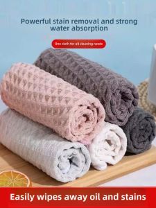 Pineapple Pattern Kitchen Towel Milk Tea Shop Bar Counter Cleaning Cloth Home Use Kitchen Glass Window Drying Cloth Scouring Pad