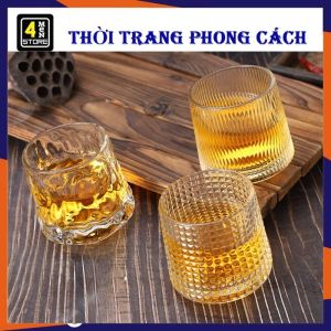 Set 6 Ly Thủy Tinh Cốc Thủy Tinh Uống Nước Phong Cách Châu Âu Hiện Đại - Ly Rock Pha Lê  Ly Uống Whisky Cốc Uống Rươu - Cốc Thủy Tinh Chịu Nhiệt Loại Dày Cao Cấp  Pha Cafe  Các Loại Nước Tiện Lơi