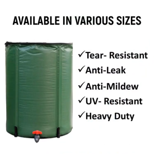 200L Collapsible Rainwater Barrel Foldable Water Storage Tank with Cover Faucet Water Collection Tank Rainwater Collector Water Catcher for Gardening Lawn Care