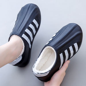 Giày Đi Mưa Nam Đế Thấp Chống Trượt Mùa Đông 2023 Mới Ngoài Trời Làm Việc Trong Nhà Bếp Giày Đi Mưa Lót Lông Cừu Ấm Áp Thời Trang