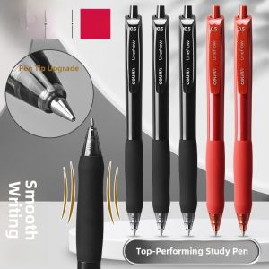 Deli Click Ballpoint Pen 0.5mm Black Bullet Tip Exam Answering Student Signature Pen Simple Style Plastic Barrel Daily Writing