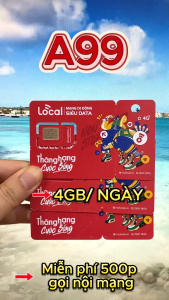 Sim 4G Local sóng Mobifone Gói A119 DATA 180GB/ tháng ( 6GB/ngày + Miễn PHí 500 Phút gọi Nội Mạng Mobi - Sim Miễn Phí 1 Tháng Đầu - PHí Gia Hạn 119k/tháng - FREESHIP - CHƯA KÍCH HOẠT