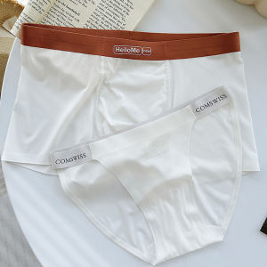 Quần Lót Nam Nữ Ice Silk Không Đường May Mỏng Gợi Cảm Pure Desire Phong Cách Nhật Bản Cạp Cao Cắt Xẻ Quần Tam Giác Cho Bé Gái
