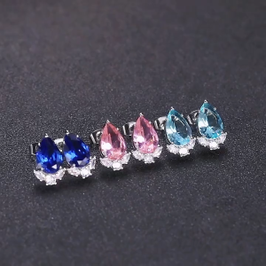 Trendy Pear Shape Earrings Sparkling Zircon Studs for Day to Night Wear Fashion Viral Ear Accessories for Women