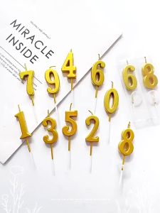 Lilin Angka Ulang Tahun Birthday Numeric Candle Warna Gold Metalik PP001